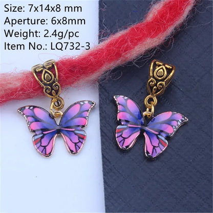 5pcs Butterfly Hair Beads