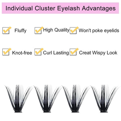 240PCS DIY Lash Cluster Extension Kit – Salon Look, At-Home Ease