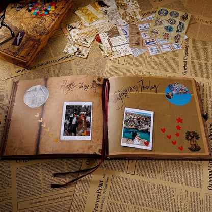 Our Adventure Book – 146-Page Retro Travel Diary & DIY Photo Album Scrapbook