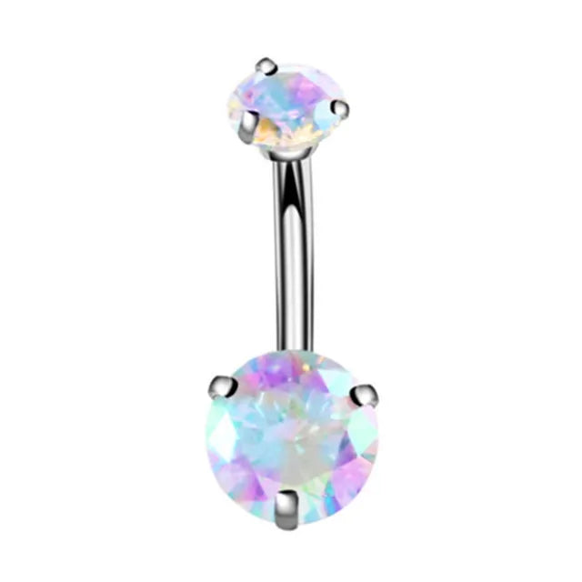 Heart-Shaped Navel Ring – 14G Water Drop Belly Button Piercing Jewelry