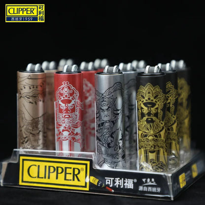 24-Piece Clipper-Style Butane Lighter Set – Refillable with Pattern Designs