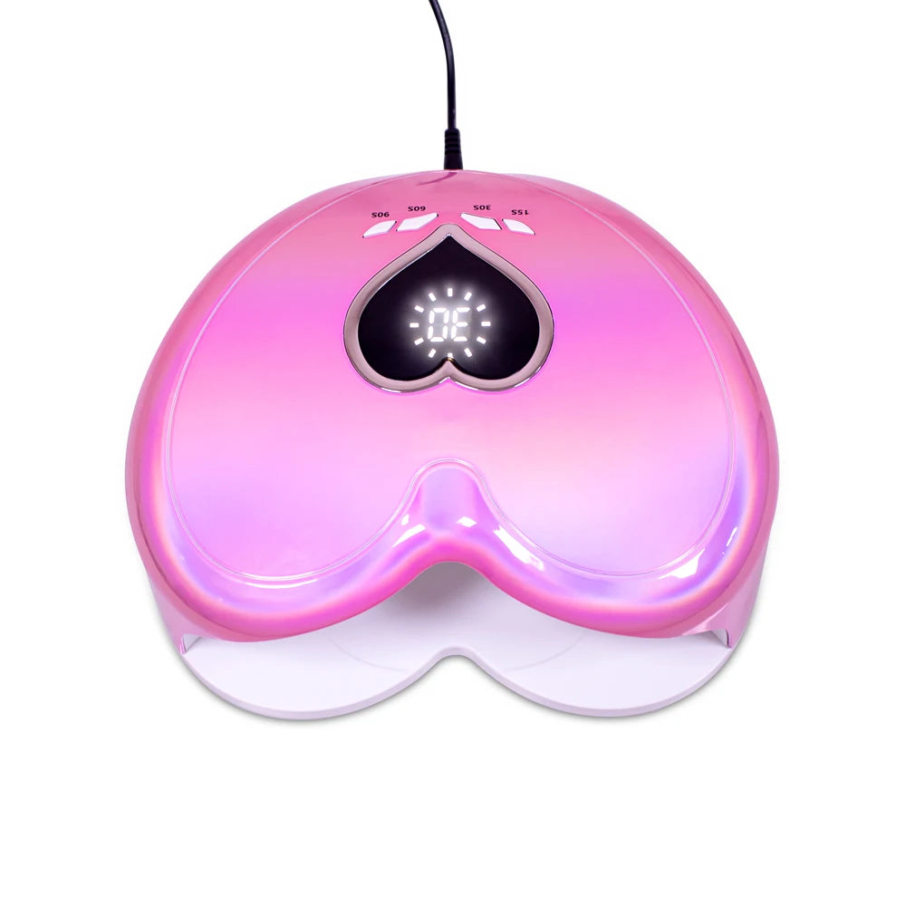High Power 96W Heart-Shaped LED Nail Lamp – Red Light Gel Polish Dryer
