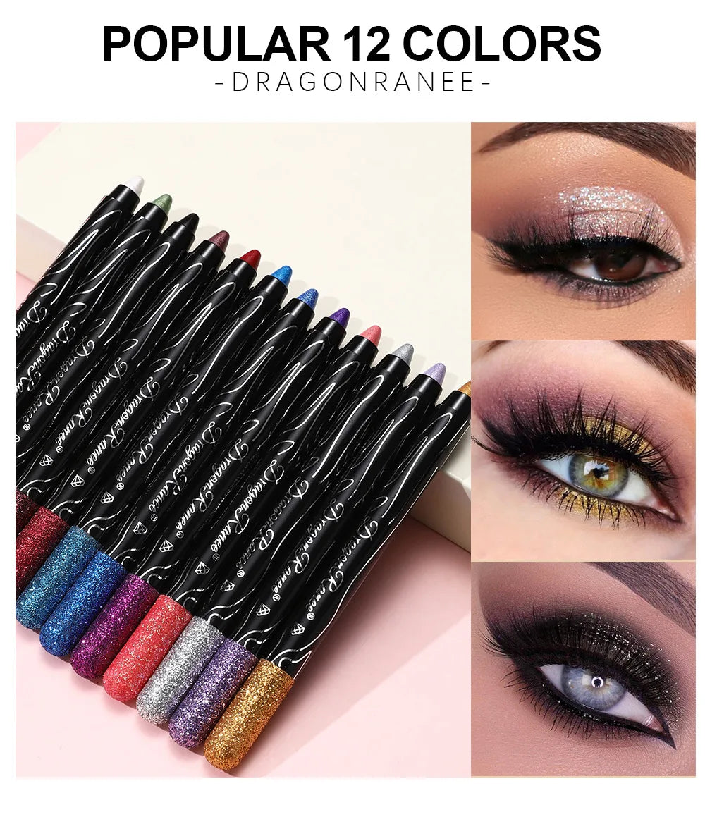 Glitter Eyeshadow & Eyeliner Pencil Set (12 Colors)