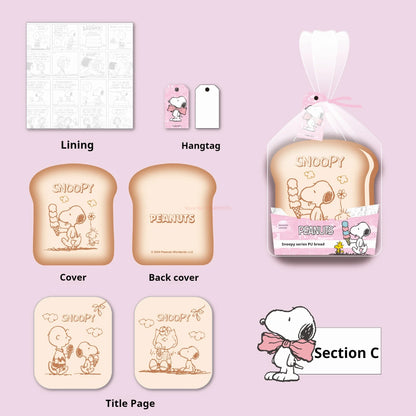 Cute Snoopy Bread-Shaped Notebook – Cartoon Mini Journal for Kids & Kawaii Stationery Lovers