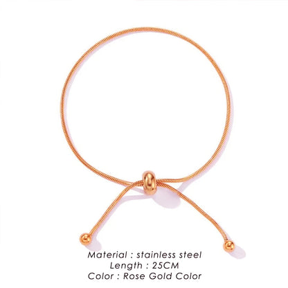 Adjustable Stainless Steel Anklet – Women’s Round Snake Chain Bracelet (30cm)