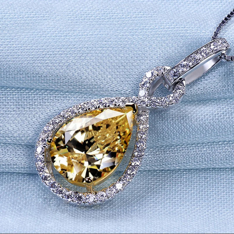 CC Cubic Zirconia Water Drop Pendant Necklace