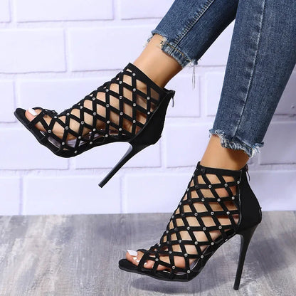 Women’s Open Toe Dance Heel Boots