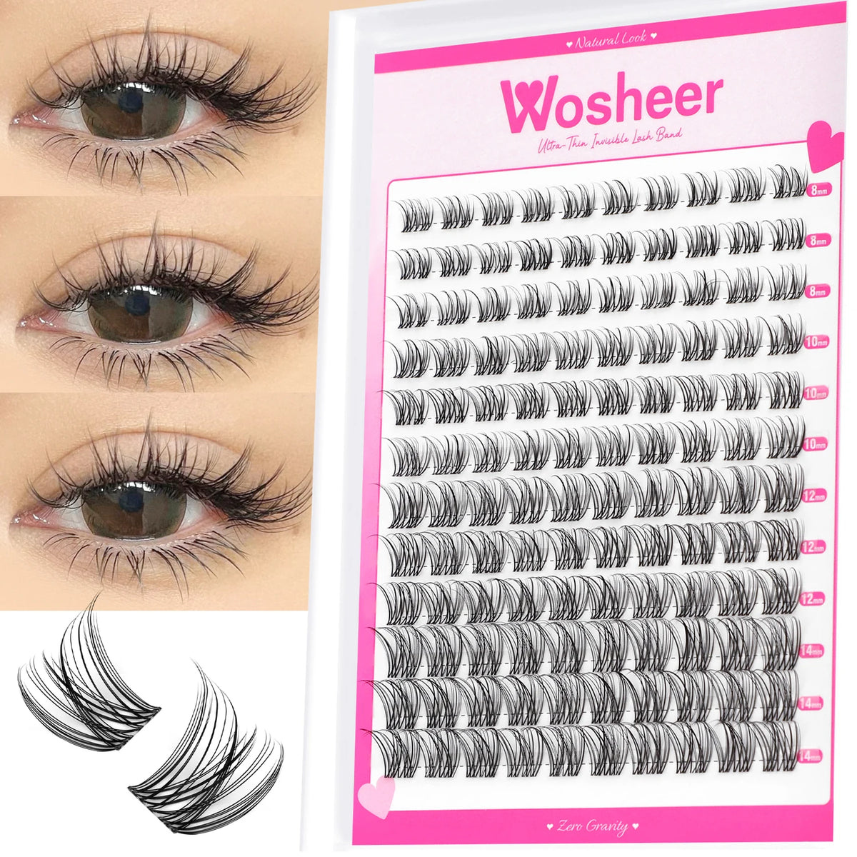 Fluffy Lash Clusters Kit – 100D Wispy Individual Eyelash Extensions (8–18mm)