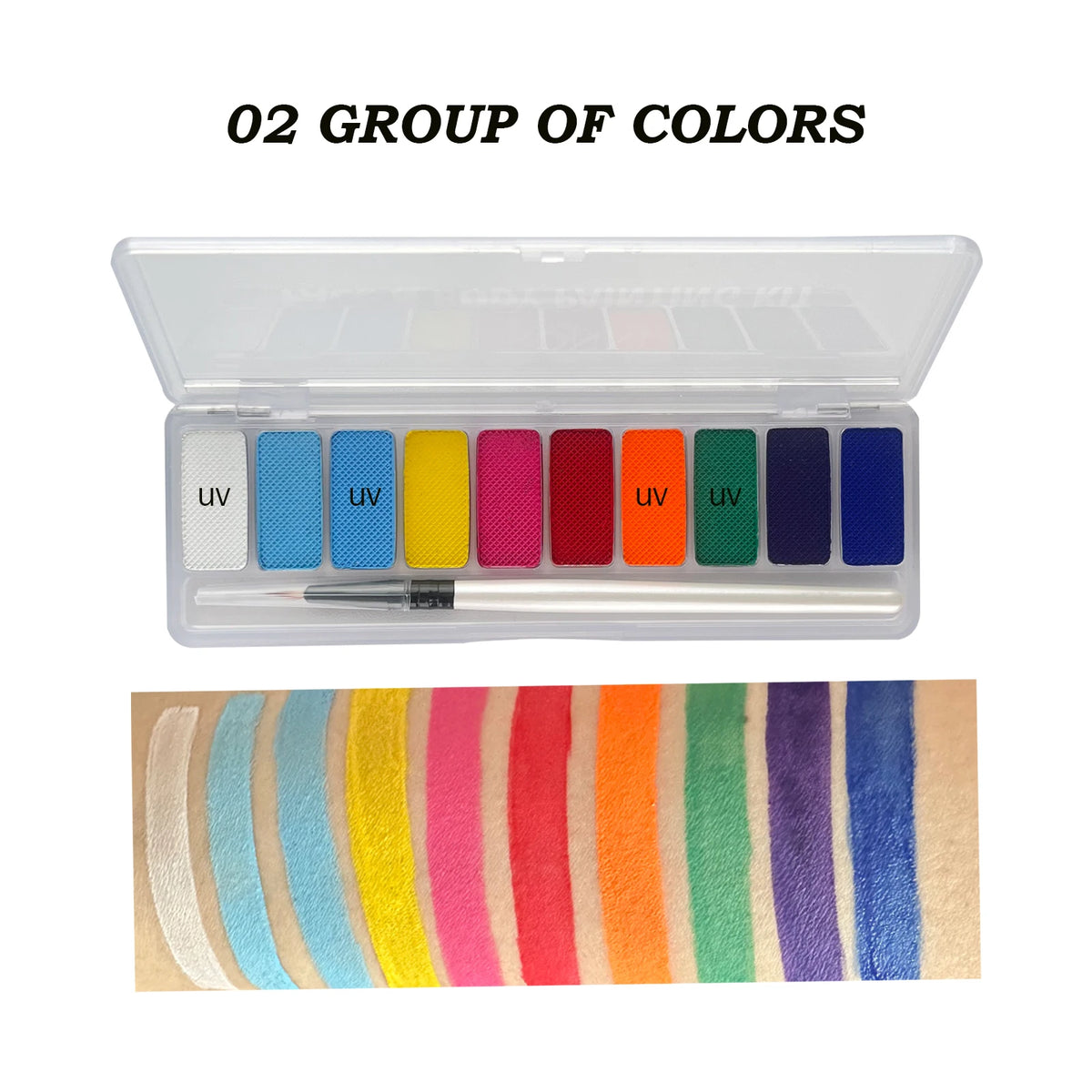 10-Color Glow Neon UV Face & Body Paint – Fluorescent Party Makeup Oil