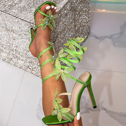 Butterfly Ankle Strap High Heel Sandals