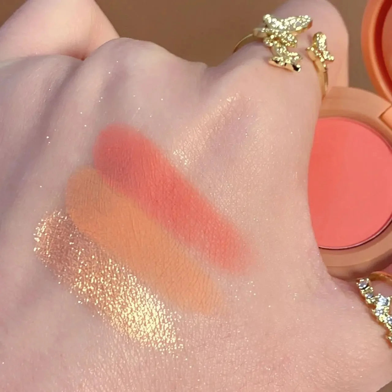3-in-1 Bronzer, Blush & Highlighter Palette – Shimmer & Matte Glow
