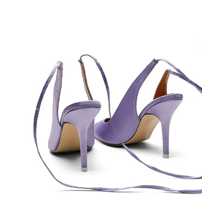 Pointed Toe Ankle Strap Party Heels