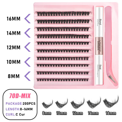 DIY Lash Cluster Extension Kit – Bond, Seal & Applicator Set (5–16mm)