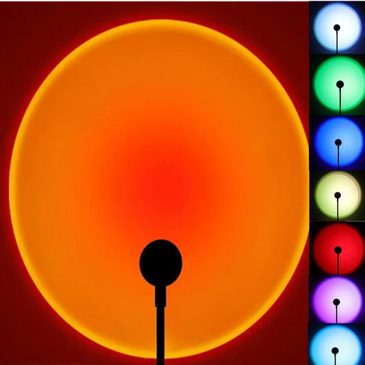 Sunset Lamp LED USB Rainbow Projector – Neon Night Light for Bedroom & Photography