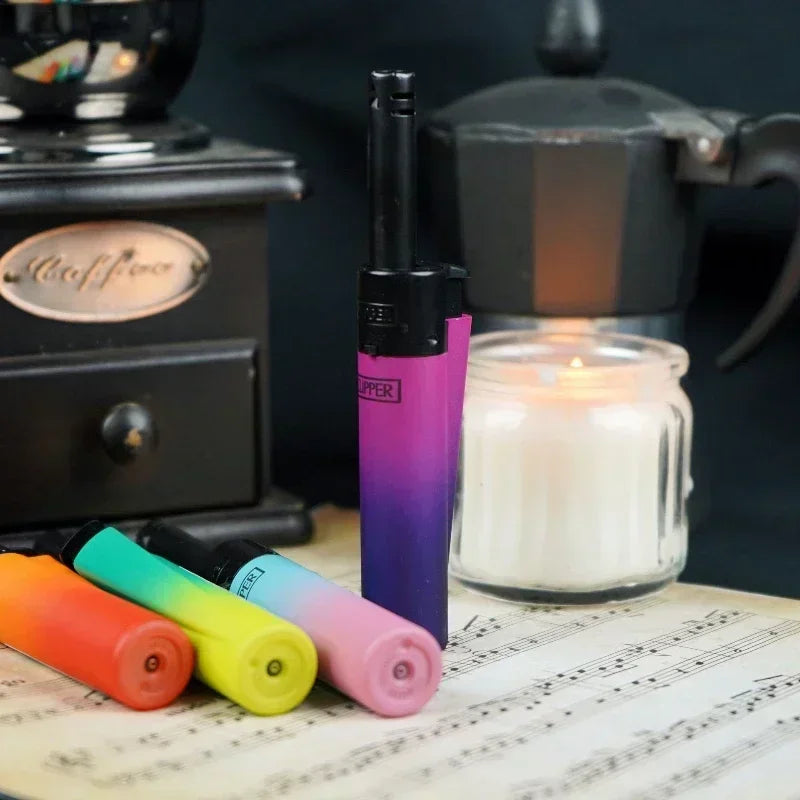24-Piece Clipper-Style Butane Lighter Set – Refillable with Pattern Designs