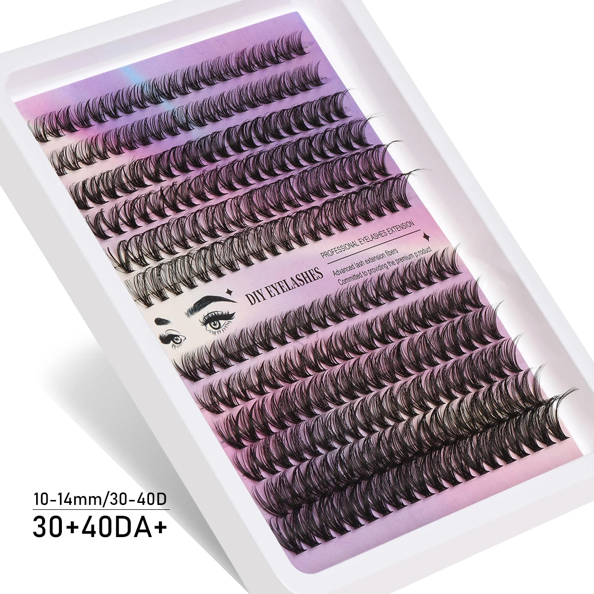 Individual 20–100D Cluster Lashes – 280pcs Mixed Tray Volume Extensions