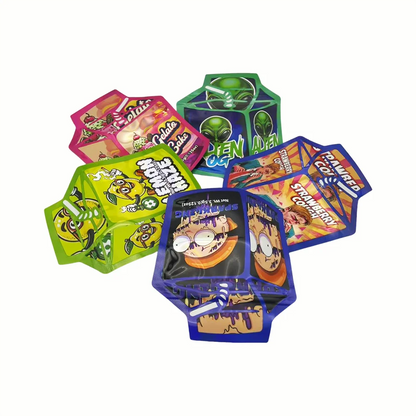 50pcs Holographic Juice Can Mylar Bags – Resealable Stand-Up Pouches