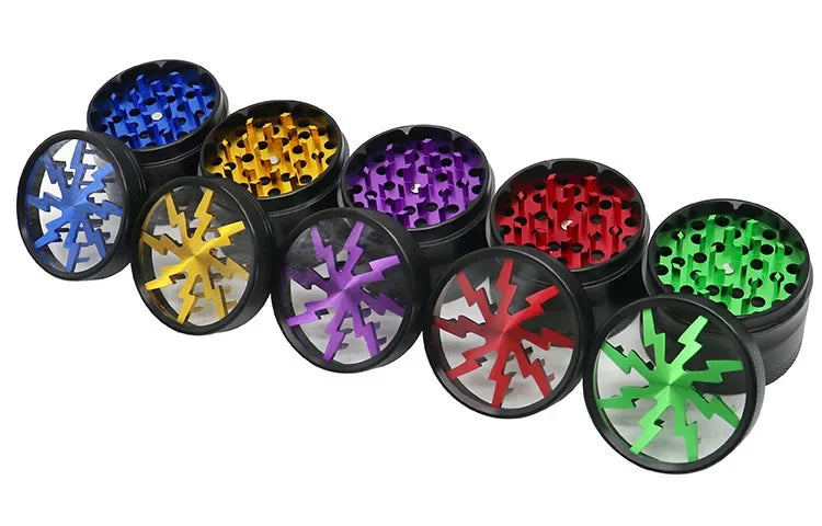 63mm Aluminum Alloy Grinder – 4-Layer Metal Herb & Spice Crusher with LED Lighting (5 Colors)