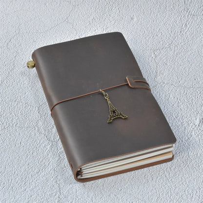 Genuine Leather Refillable Travel Journal – Handmade Retro Diary & Sketchbook