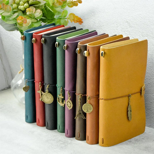 Genuine Leather Refillable Travel Journal – Handmade Retro Diary & Sketchbook