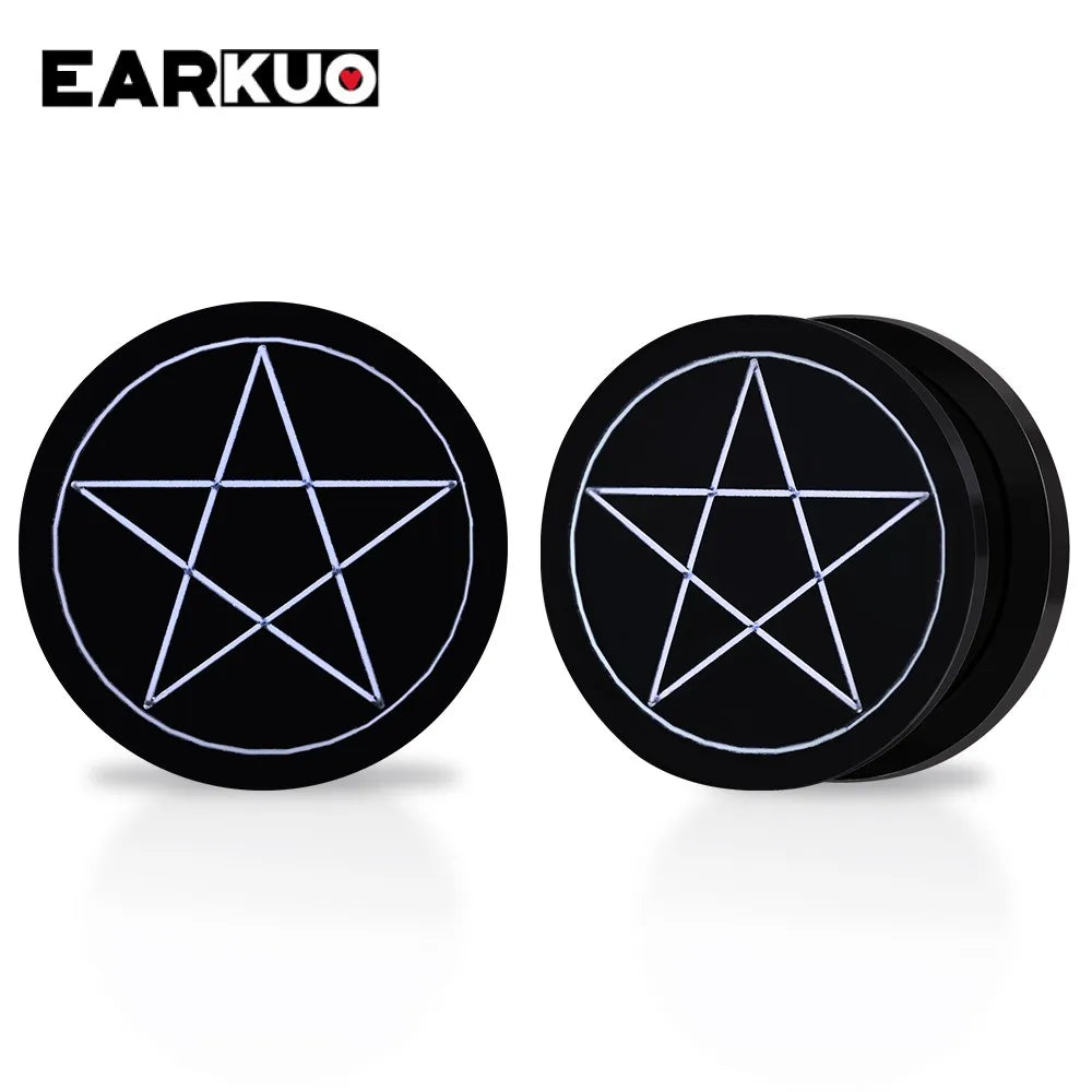 Acrylic Cat OUIJA Ear Plugs – Witch Poker Tunnels & Stretchers (2PCS)