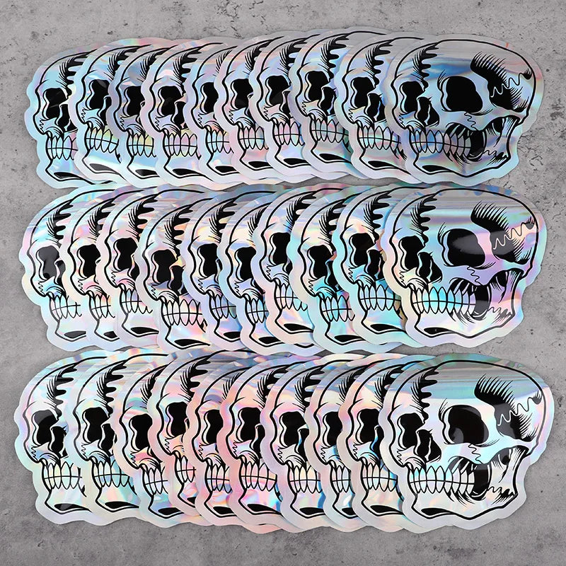 Halloween Skull Candy Bags – Self-Sealing Party Favor Pouches (10–100pcs)