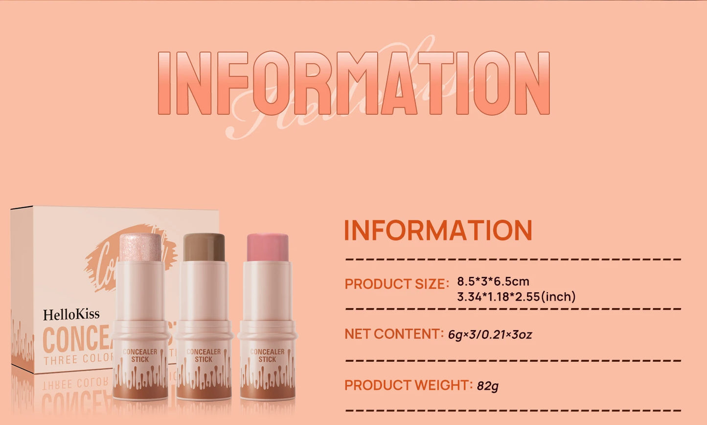 Contour Stick Set – Matte Finish Highlighter & Shadow Duo for Flawless V-Face Sculpting