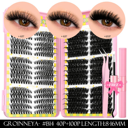 Lash Clusters Kit – 540PCS Cat-Eye Lash Extension Set with Bond & Seal