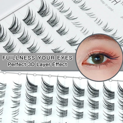 Individual Cluster Eyelashes – C Curl, 3D Mink Style, Wispy &amp; Fluffy