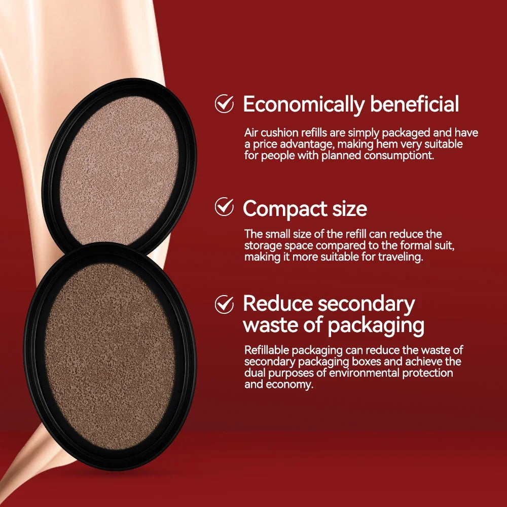 Cushion Refill Foundation – Waterproof, Semi-Matte & Long-Lasting (72H Wear)