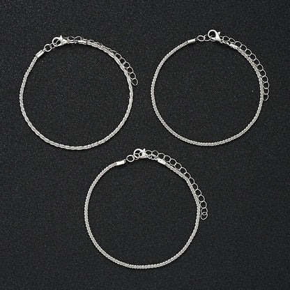 5-Piece Bohemian Pendant Anklet Set – Butterfly, Star, Heart & Pearl Accents