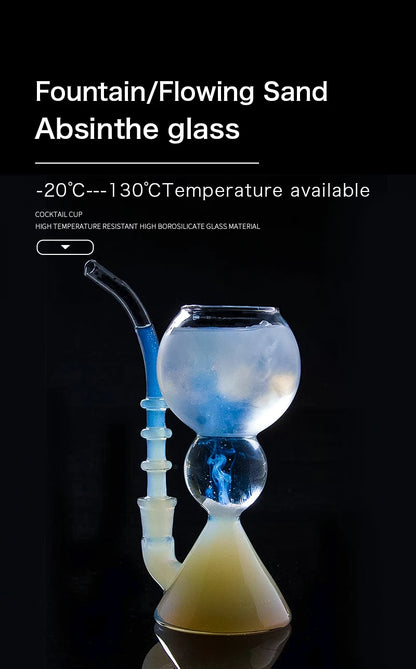 Inmeet Absinthe Glass – Heat-Resistant Borosilicate Cocktail Cup with Straw