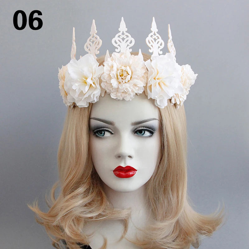 Vintage Gothic Rose Crown – Black Witch Headband Tiara