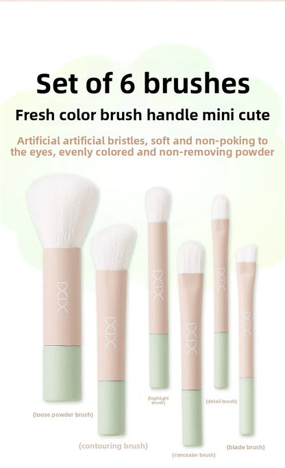 6-Piece Portable Mini Makeup Brush Set