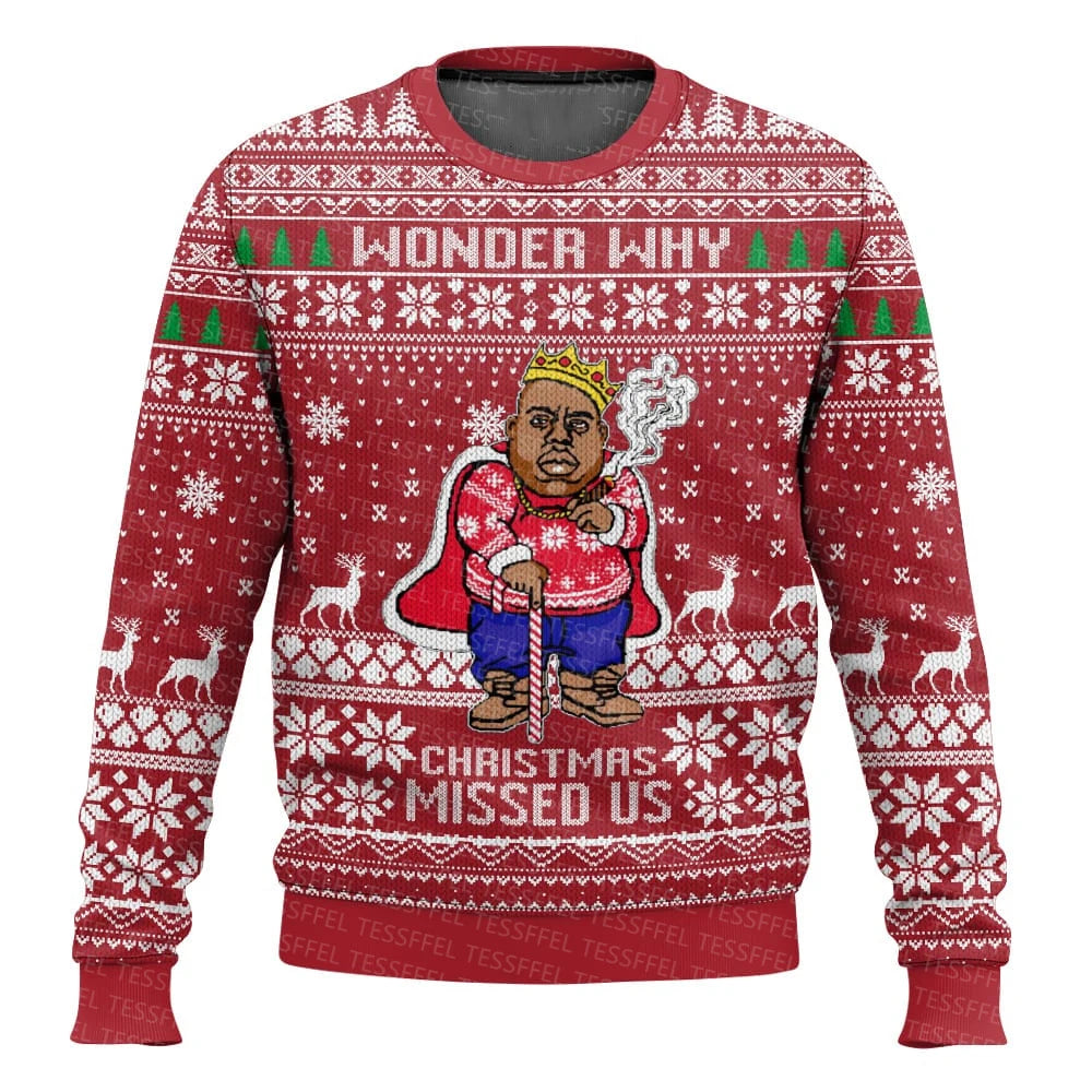 Cosplay Santa Claus Ugly Christmas Sweater – 3D Print Harajuku Graffiti Pullover