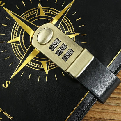 A5 Retro Password Lock Notebook – 200 Sheets Creative Thickened Diary & Stationery