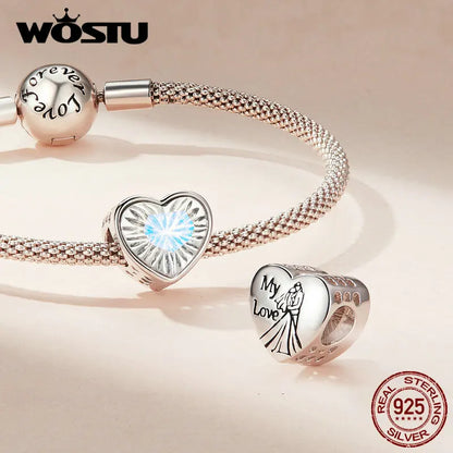 925 Sterling Silver Rainbow Heart Charm – Shine with Every Sparkle
