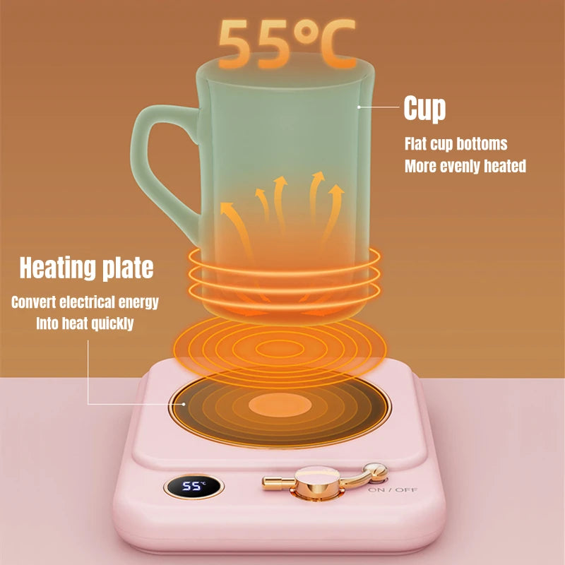 Electric Coffee Cup Warmer – 3-Setting Temperature Control Heating Coaster