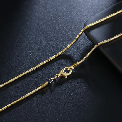 18K Gold Snake Chain Necklace – Unisex Fine Jewelry