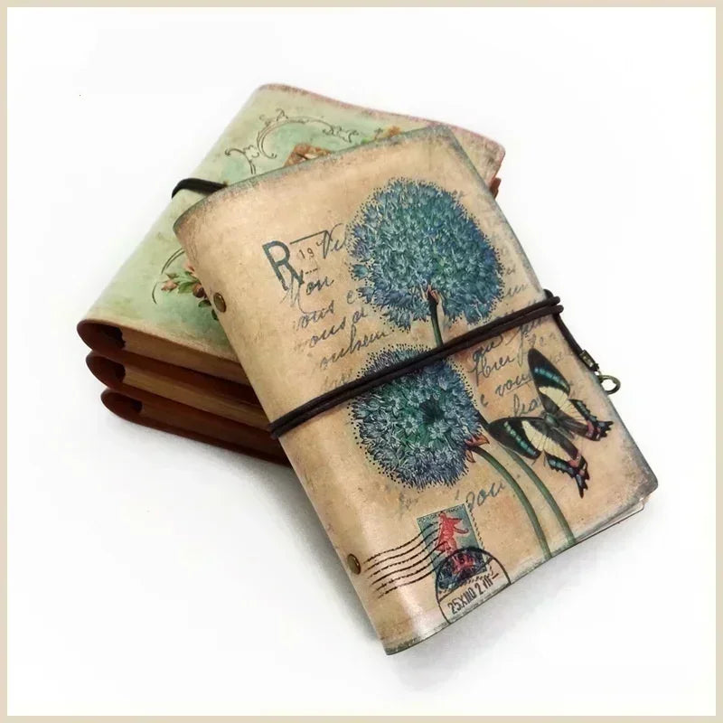 Vintage PU Leather Notebook – Kraft Paper Planner, Sketchbook & Writing Journal
