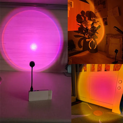 Sunset Lamp LED USB Rainbow Projector – Neon Night Light for Bedroom & Photography