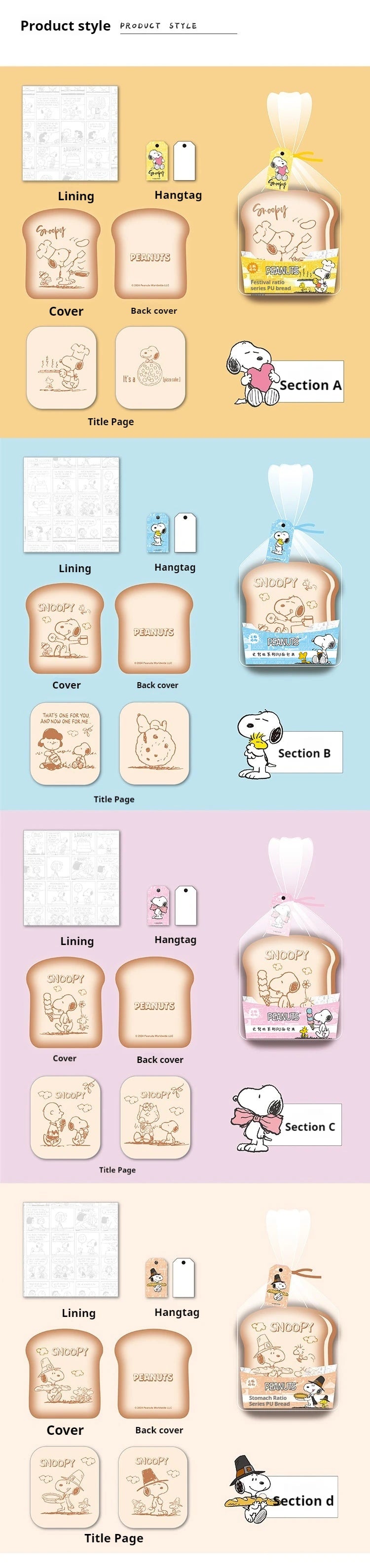 Cute Snoopy Bread-Shaped Notebook – Cartoon Mini Journal for Kids & Kawaii Stationery Lovers