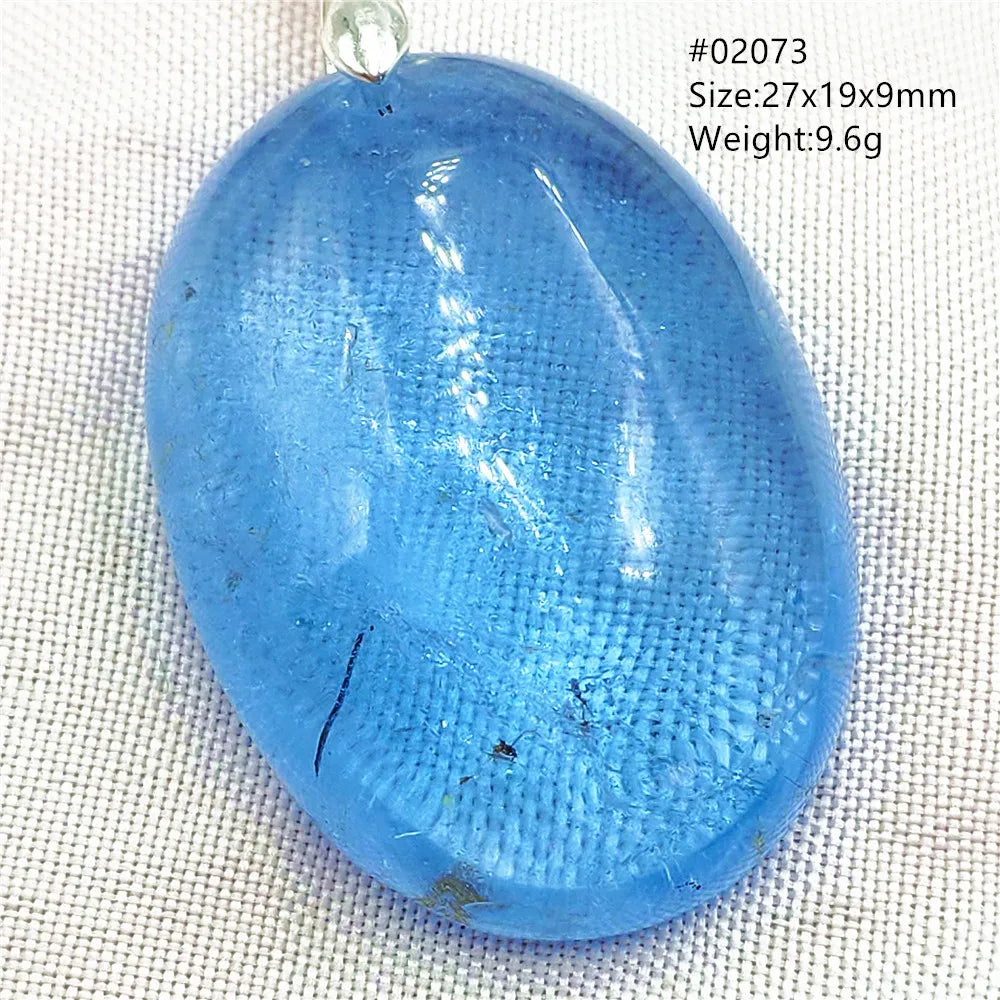 Natural Blue Topaz Quartz Pendant Necklace – Oval Healing Stone Jewelry