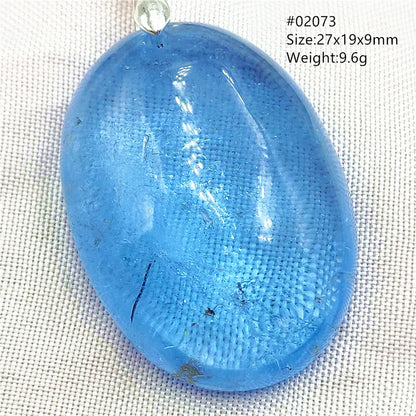 Natural Blue Topaz Quartz Pendant Necklace – Oval Healing Stone Jewelry