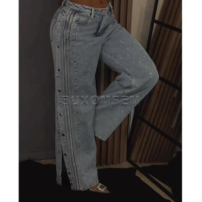 Y2K High-Waist Wide-Leg Pants – Baggy Streetwear Trousers for Women