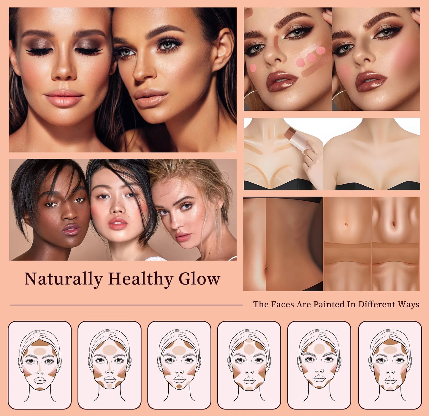 Contour Stick Set – Matte Finish Highlighter & Shadow Duo for Flawless V-Face Sculpting