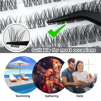 10 Rows Wispy Individual Cluster Lashes – CC Curl (12mm)