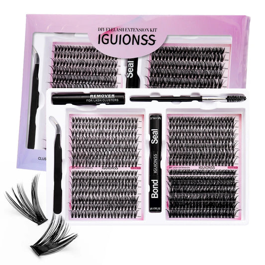 Mixed Cluster Lash Extension Kit – 30D + 40D | 60P + 80P | Glue, Remover, Sealant, Tweezers & Brushes