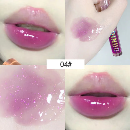 Water-Gloss Mirror Jelly Lip Gloss Set (4 PCS) – Moisturizing, Shimmer Finish