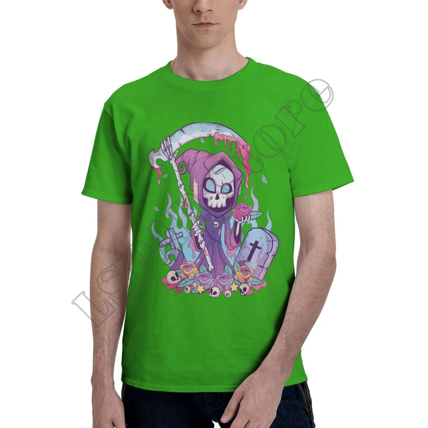 Pastel Goth Grim Reaper T-Shirt – Kawaii Occult Streetwear Tee
